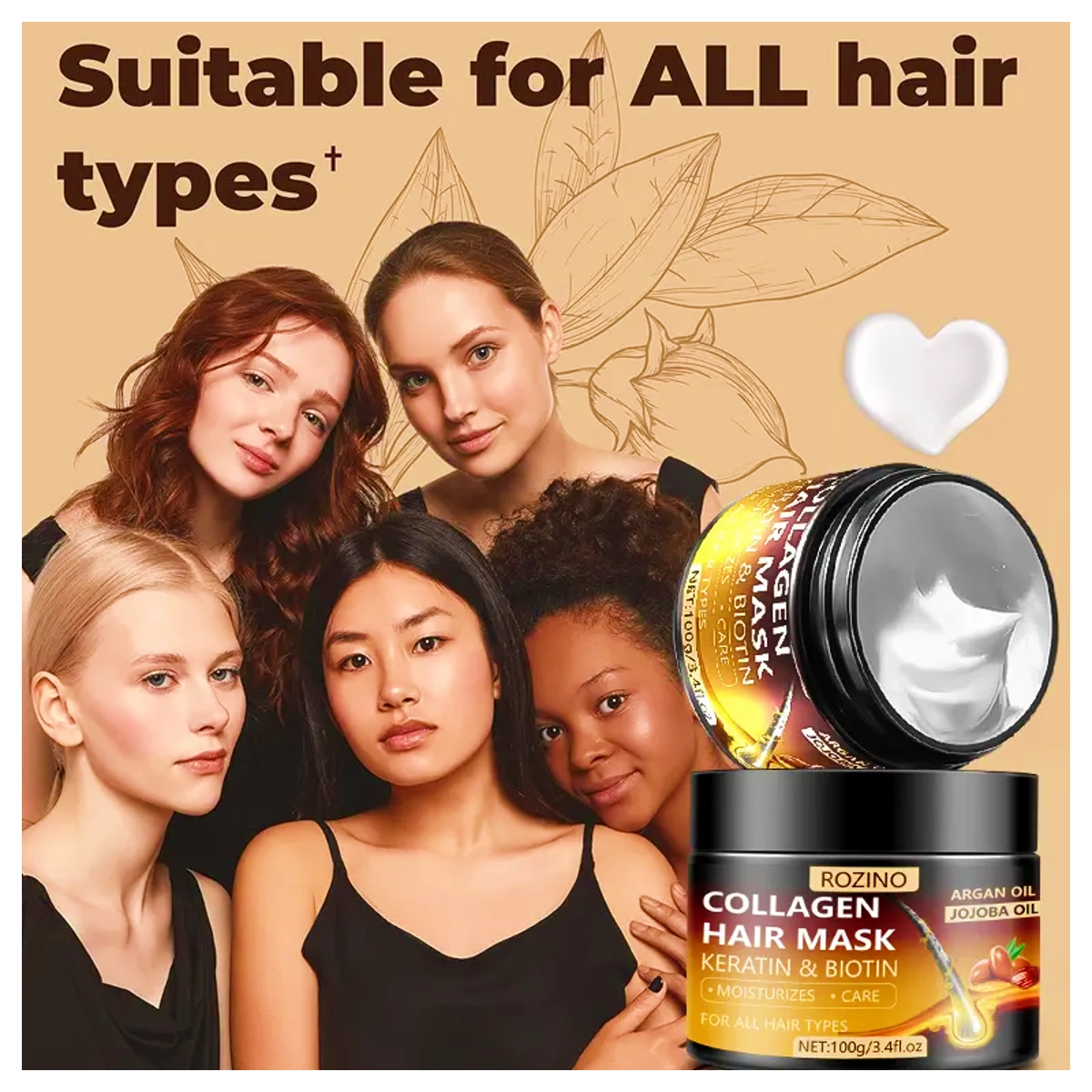 argan hair mask ماسك الشعر بزيت الجوجوبا والكولاجين