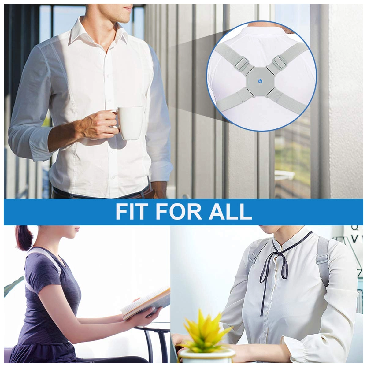 smart back posture corrector مصحح وضعية الظهر خفيف الوزن ومريح تحت الملابس