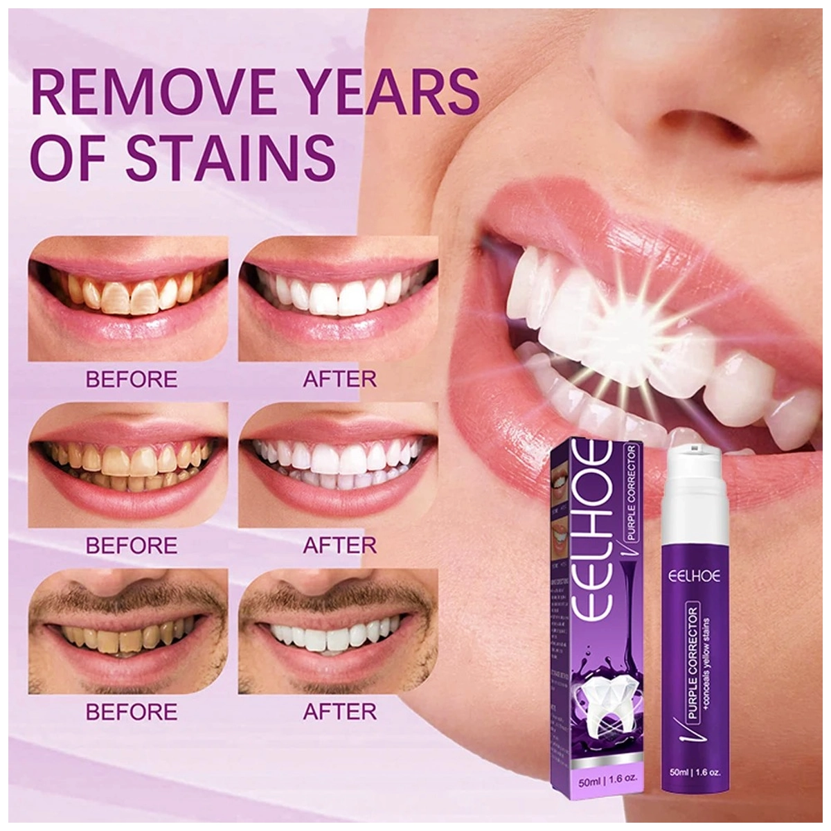 purple whitening toothpaste طريقة استخدام معجون الأسنان الأرجواني