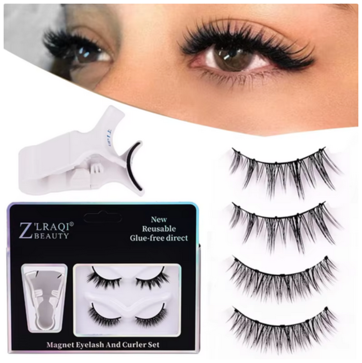 magnetic eyelashes pack الرموش المغناطيسية ثلاثية الأبعاد الأصلية