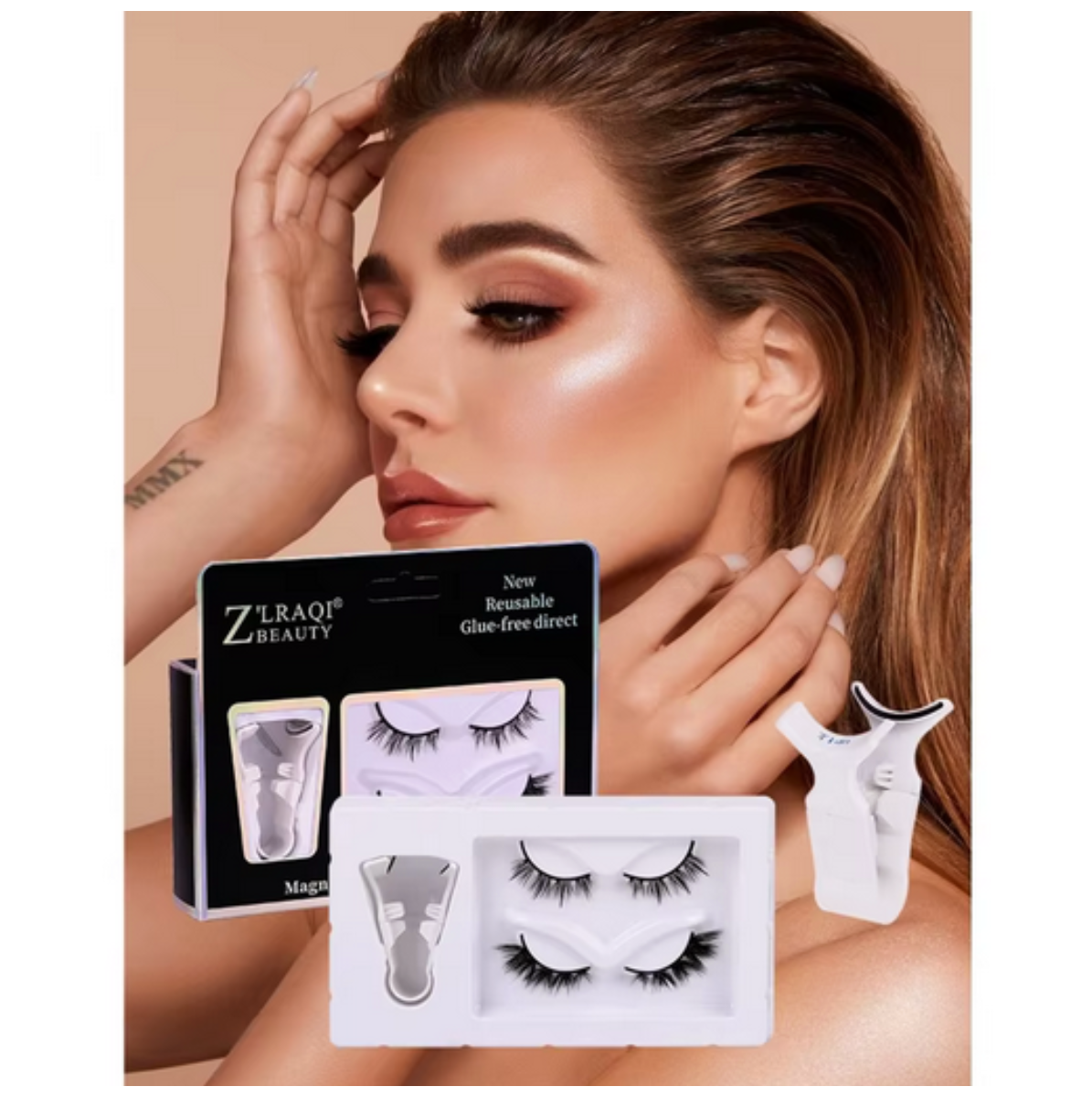 magnetic eyelashes pack مظهر طبيعي للعيون باستخدام الرموش المغناطيسية