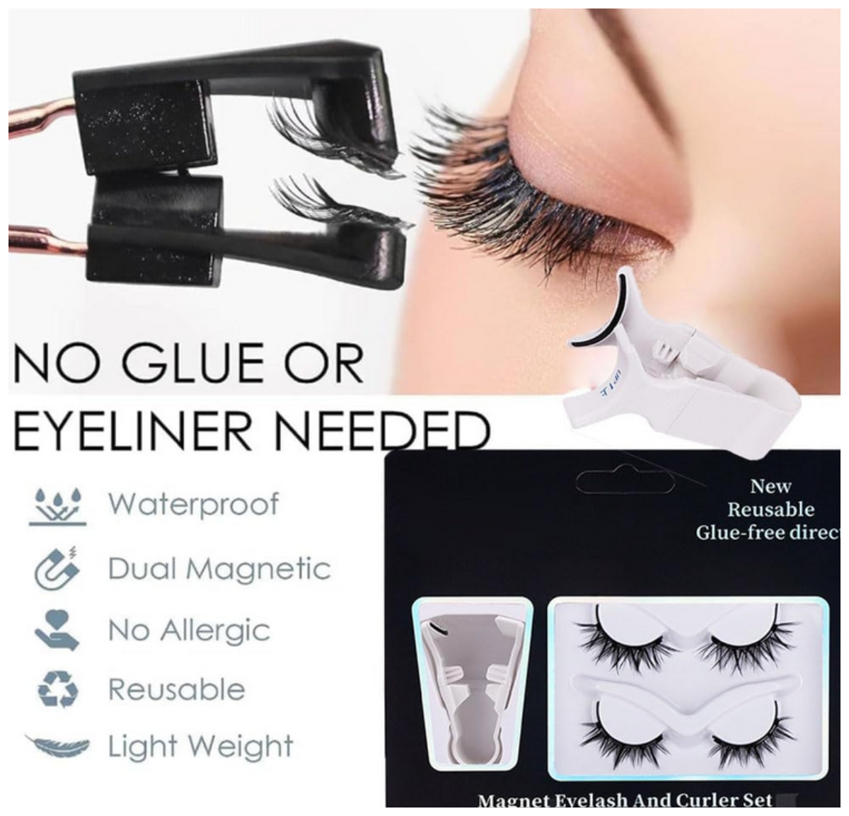 magnetic eyelashes pack طريقة تركيب الرموش المغناطيسية بسهولة